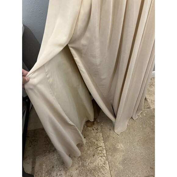 JJ’S House Dress Women 12 Formal Gown Champagne Lace Slit Long Lined Button Back - Picture 5 of 13